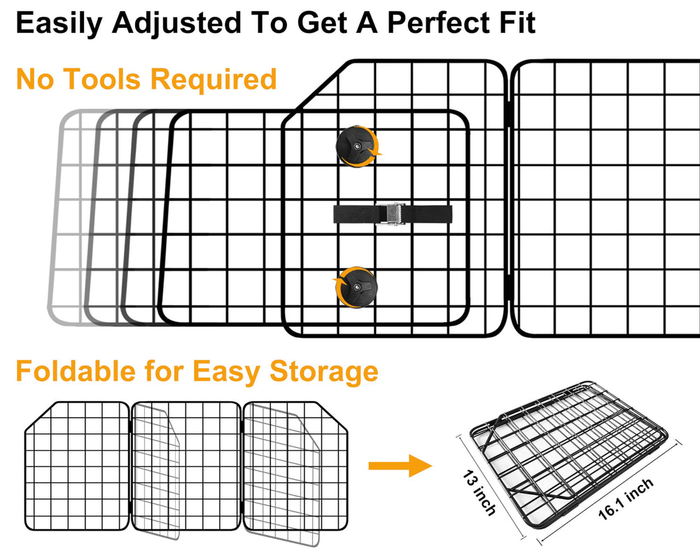 NOAMOO barrier installation with headrest straps shows tool-free setup.