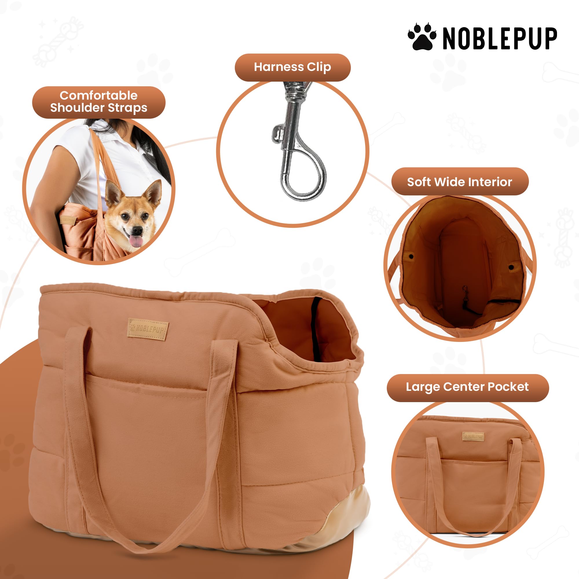 NoblePup lightweight shoulder carrier offers easy, comfortable portability.