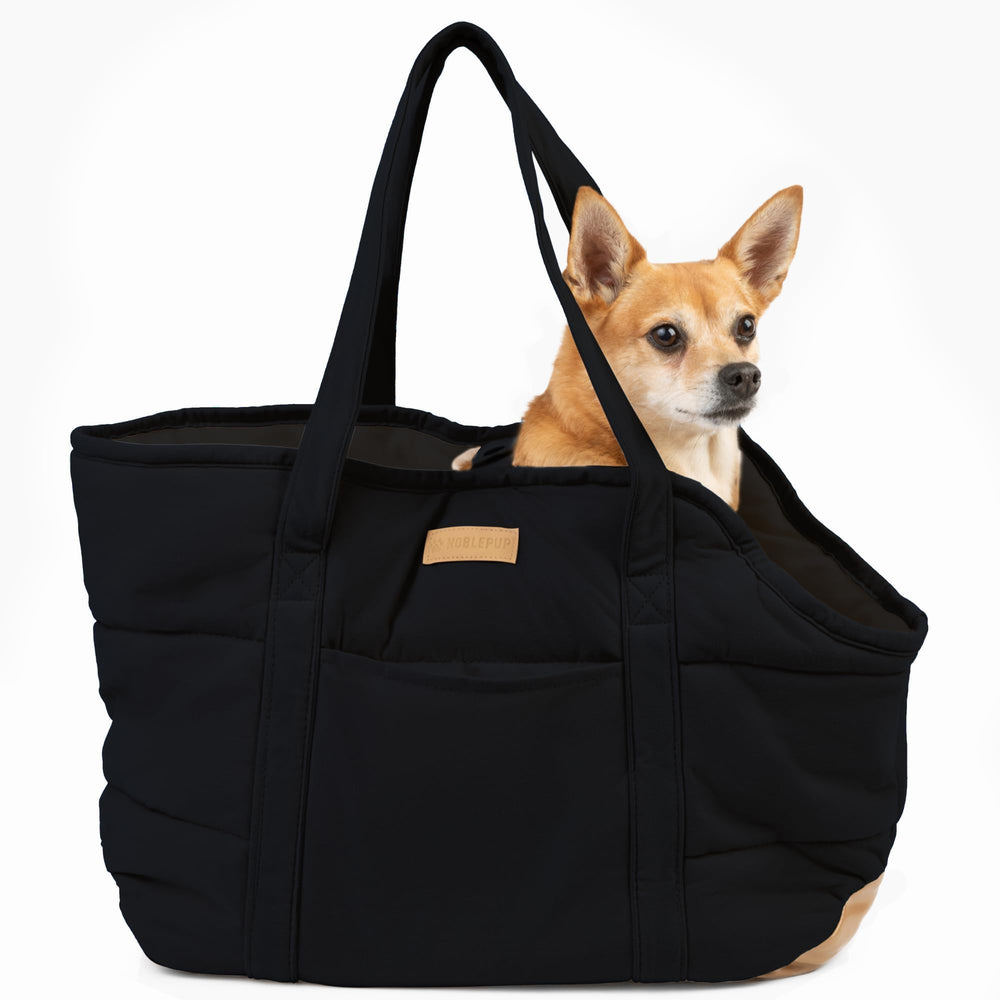 NoblePup plush dog purse carrier with soft plush design for comfortable travel with small dogs