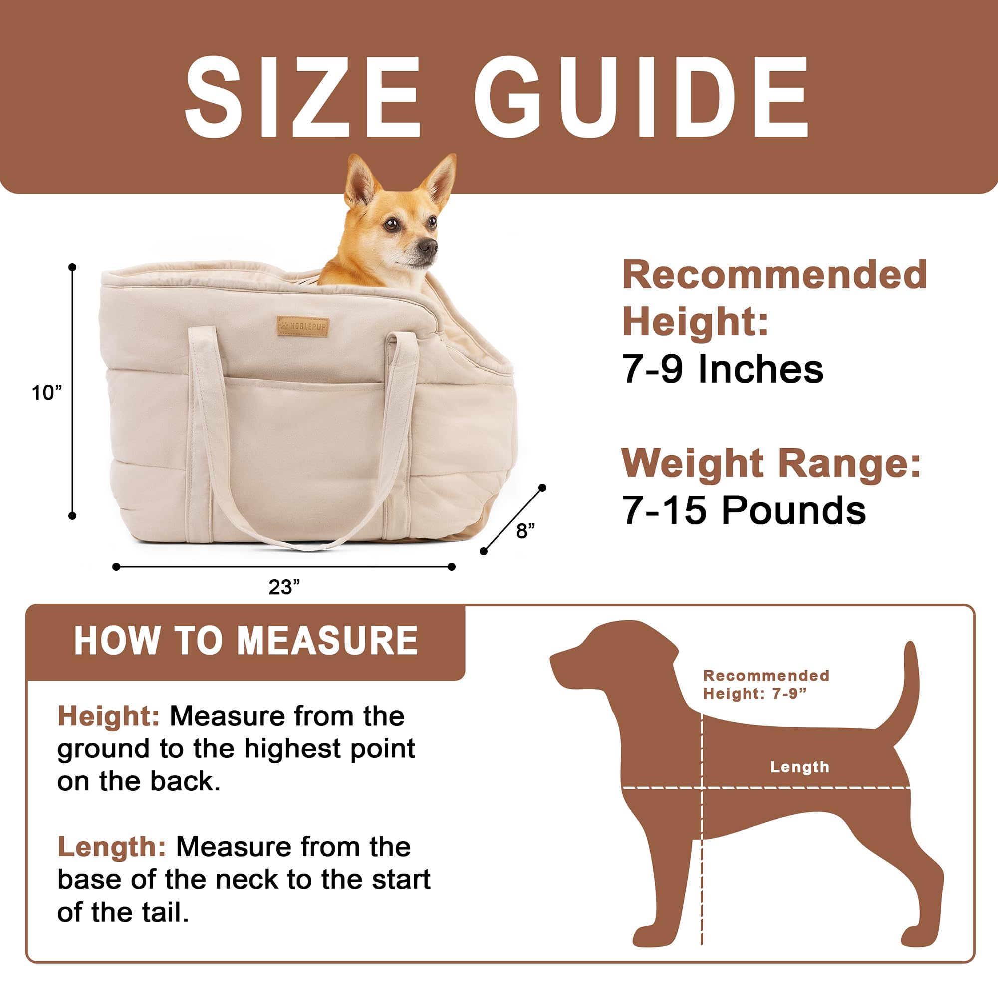 NoblePup plush purse interior with cushioned comfort for pets during trips