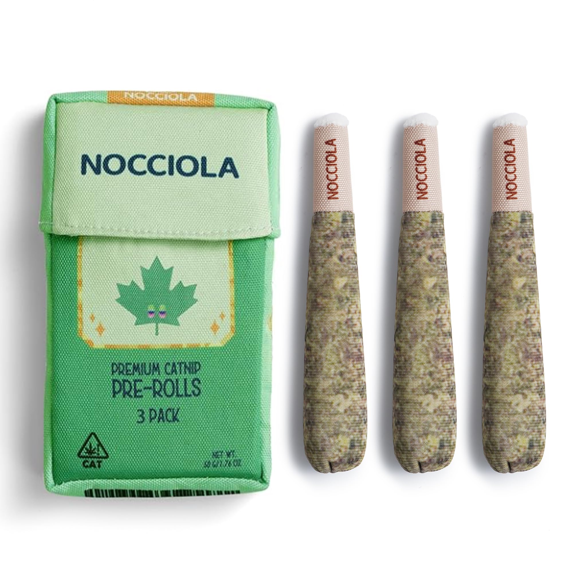 Nocciola 3-pack catnip toys for kicking and interactive play.