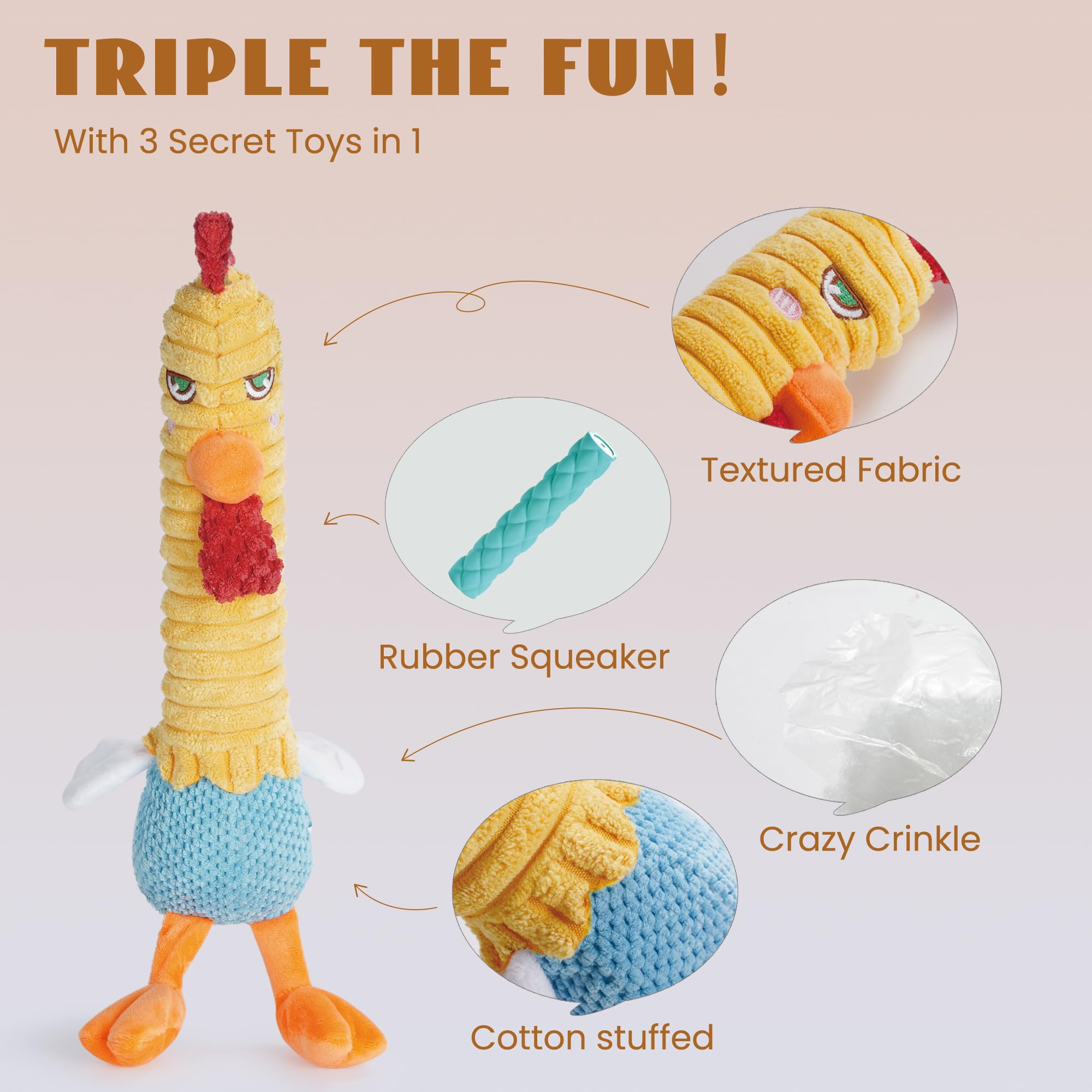 Nocciola 3in1 versatile toy for fetch tug and solo chews.