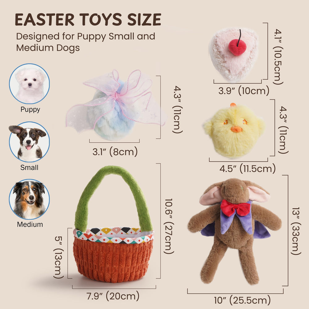 Nocciola Basket basket plush toy for social play and retrieval games