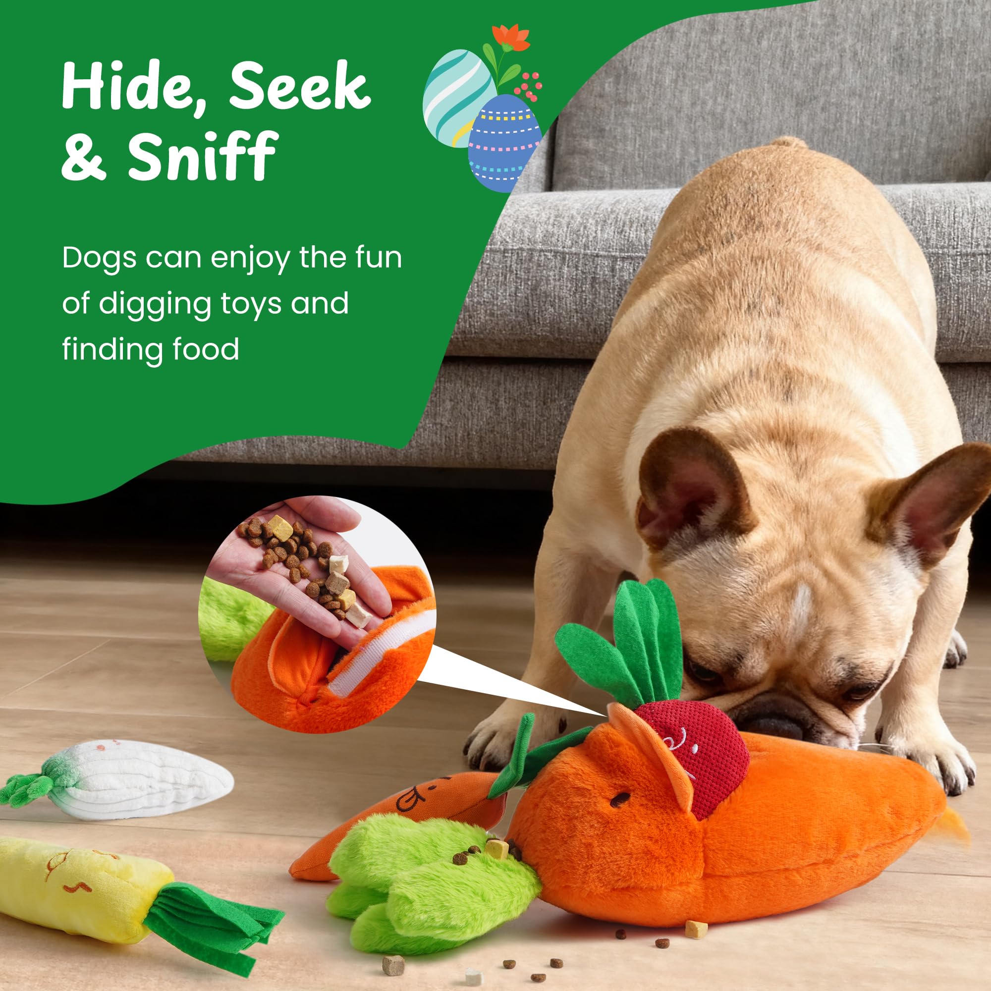 Nocciola durable plush material offers soft texture and lasting play sessions.