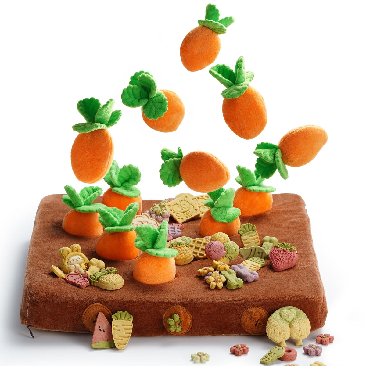 Nocciola carrot puzzle dog toys 12-piece set for engaging play.