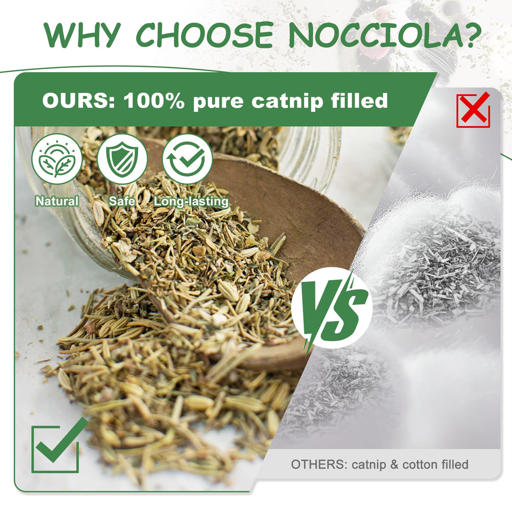 Nocciola plush catnip toy designed for solo play and exploration.