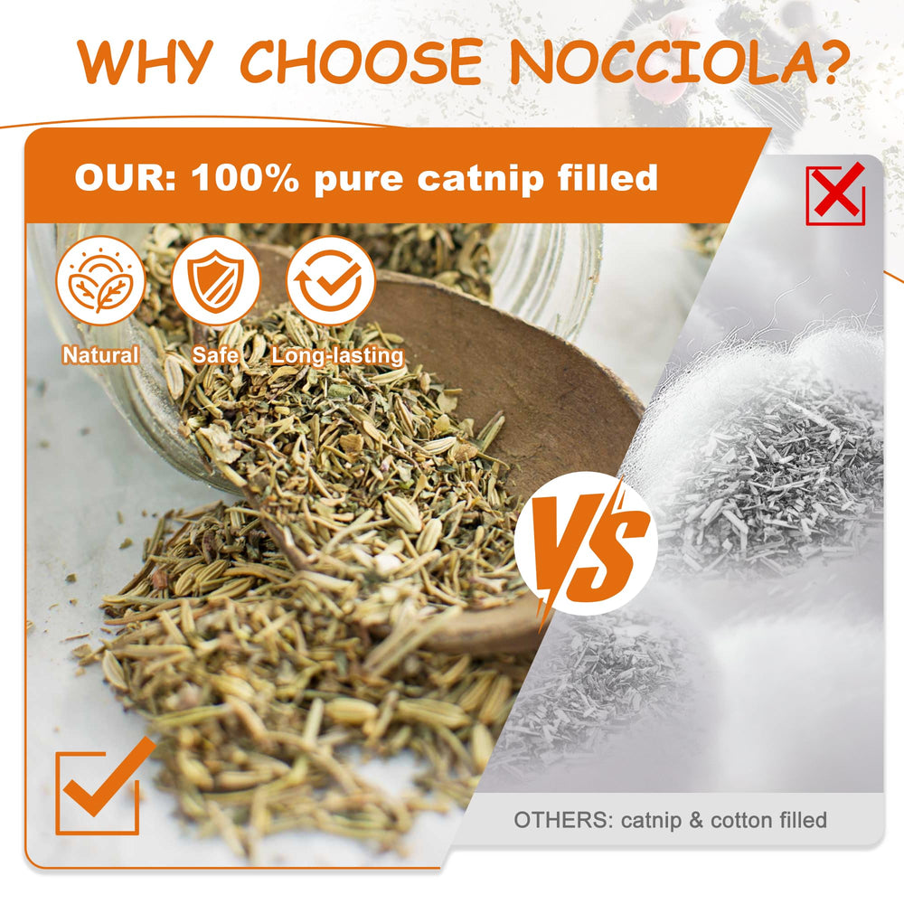 Nocciola catnip toy soft plush for gentle kitten teething