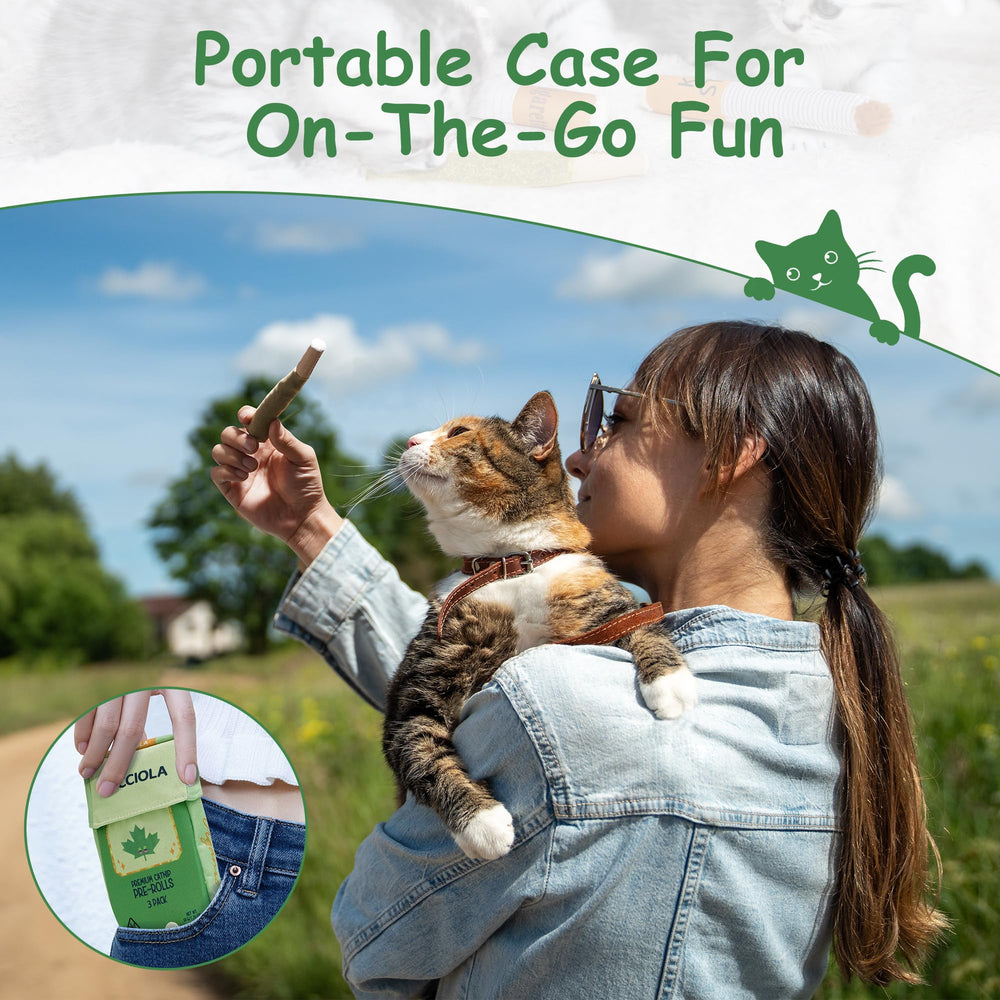 Nocciola catnip toy emphasizing stress-relief through natural stimulation.