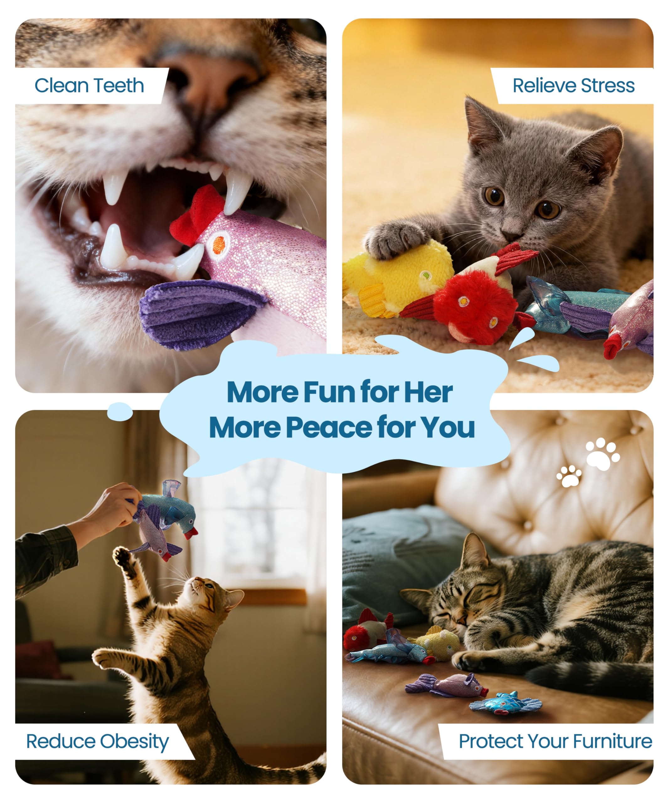 Nocciola Catnip Toys cotton-free design reduces fillers for a cleaner play experience