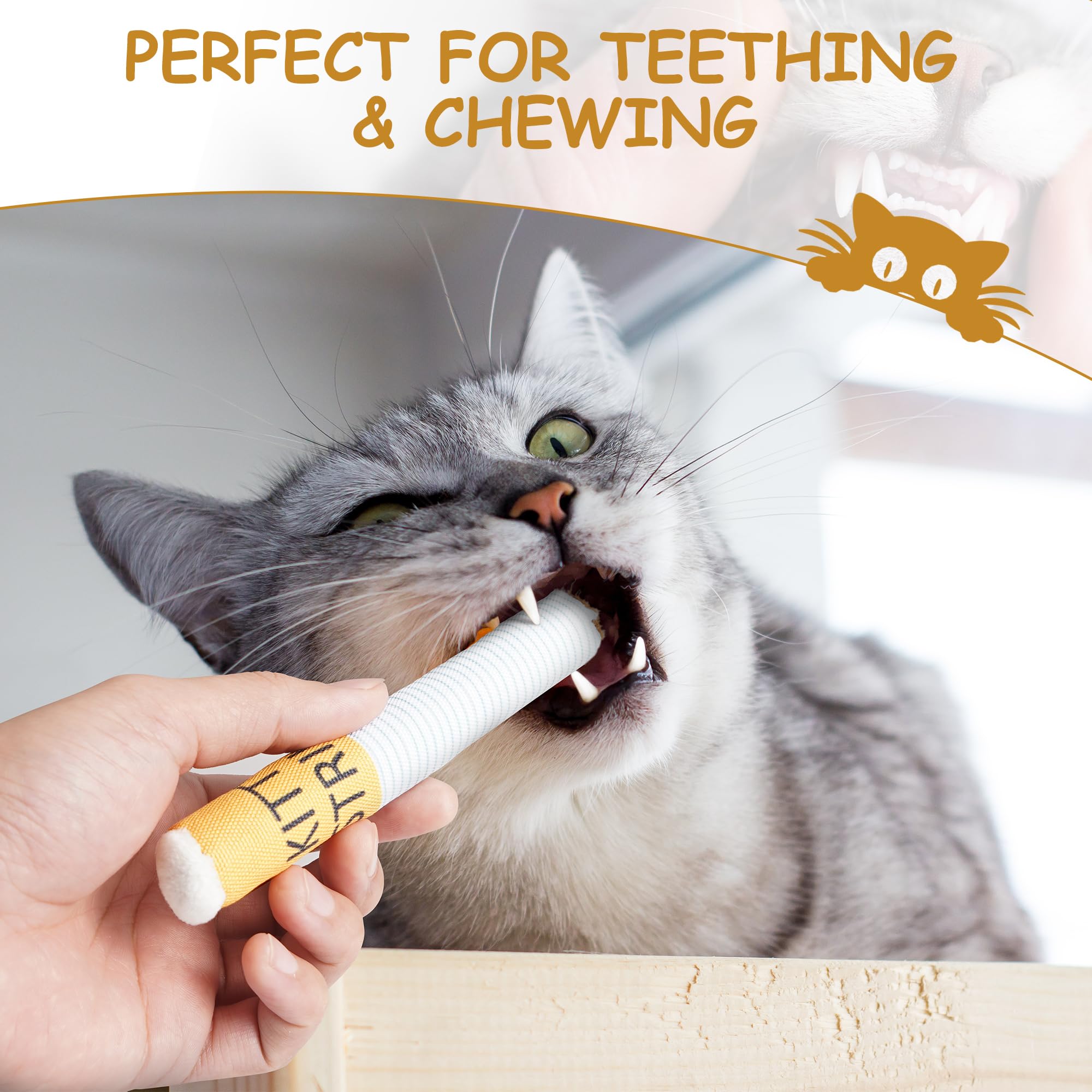 Nocciola elongated catnip toy ideal for bunny-kicking sessions