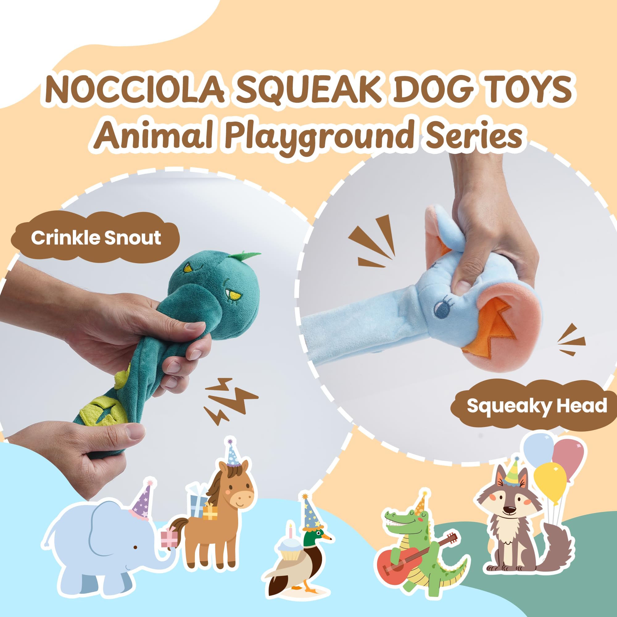 Nocciola long-snout crinkle toy with hidden treats for mental stimulation