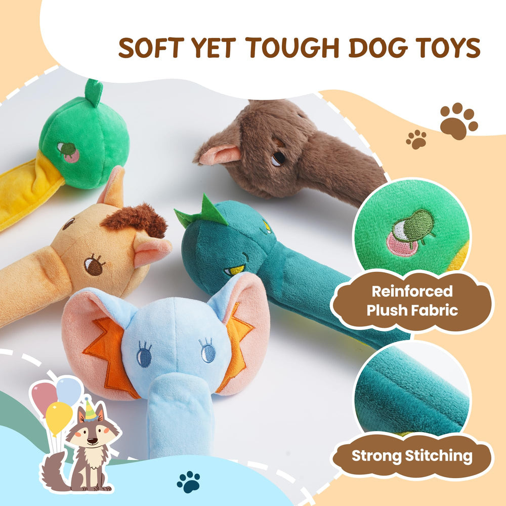 Nocciola wolf-design plush adds visual variety for chewing and cuddling