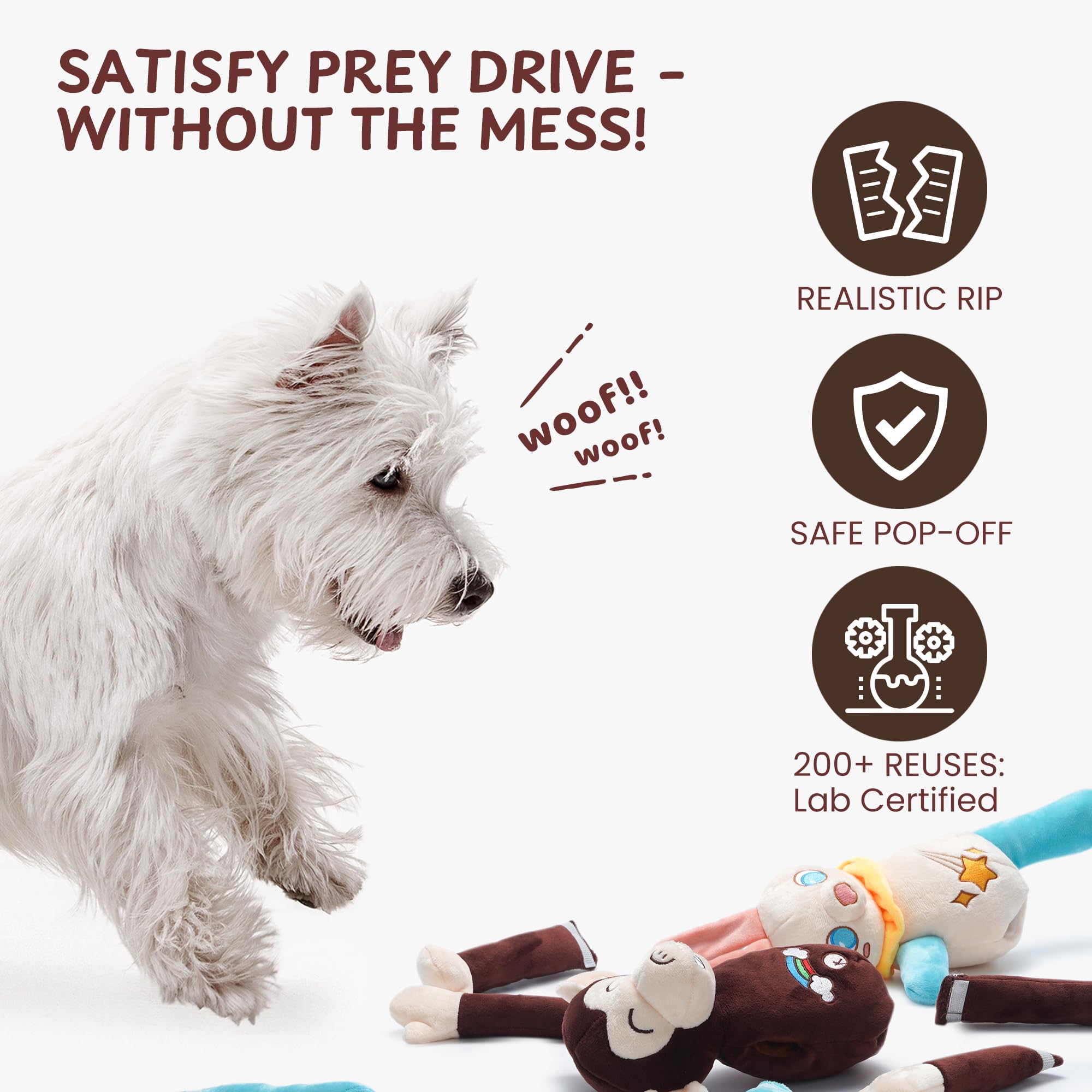 Nocciola durable inner mesh construction supports long-lasting dog play.