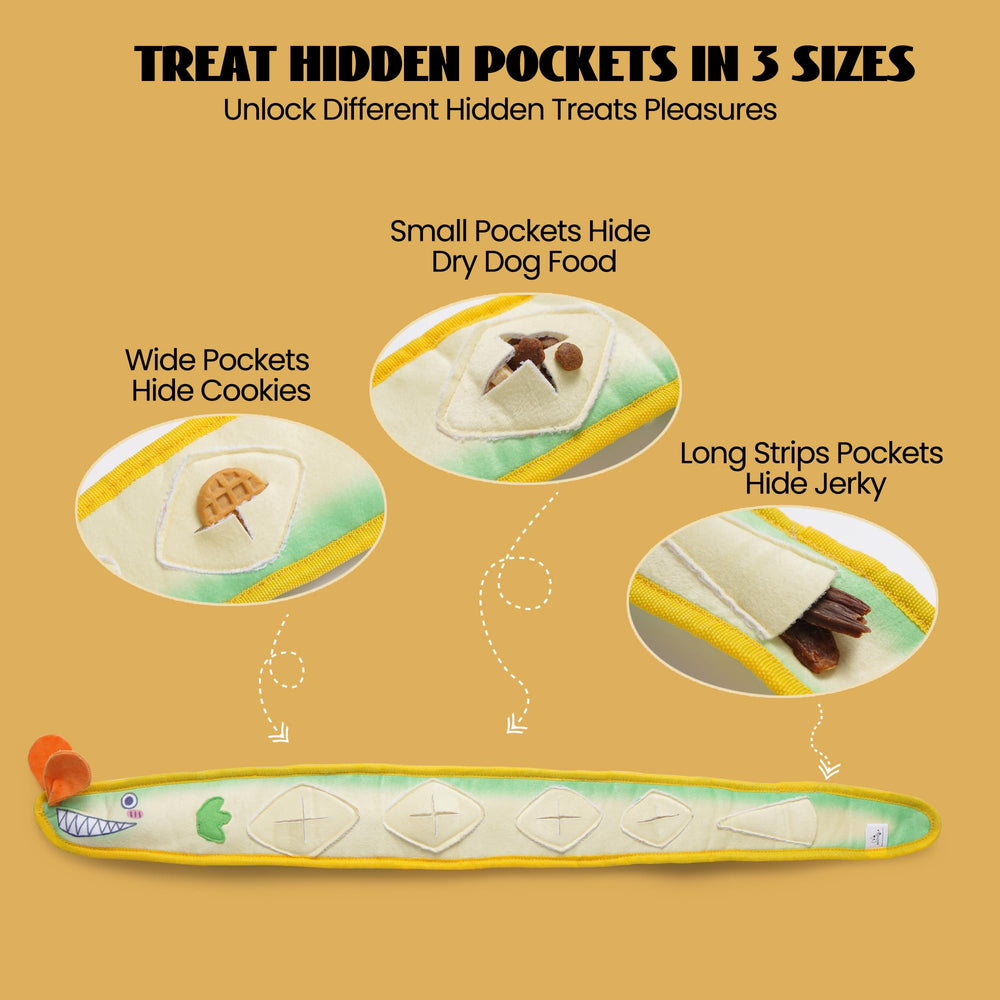 Nocciola EEL interactive puzzle dog toy keeps dogs mentally engaged.