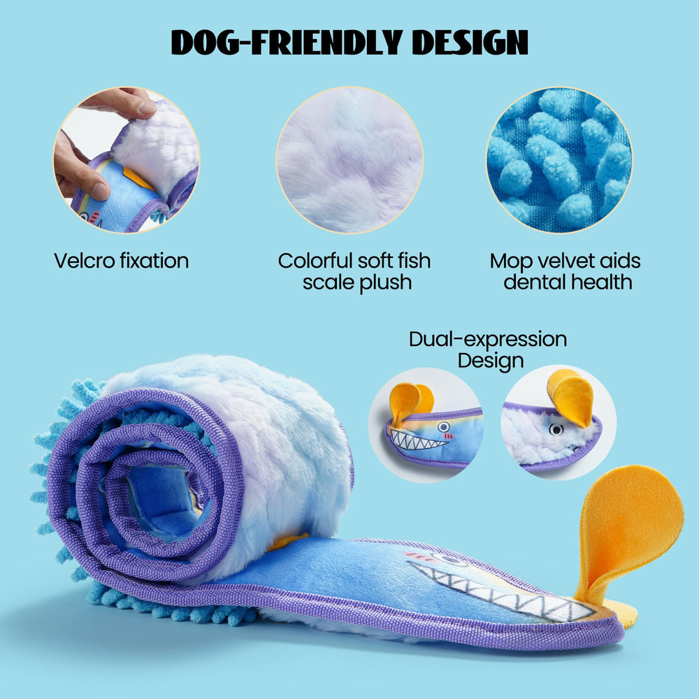 Nocciola EEL tug-of-war dog toy promotes safe, durable bonding sessions.