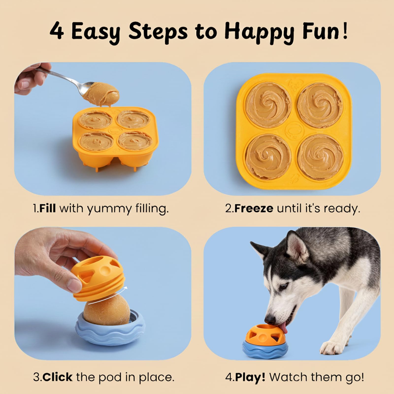 Nocciola freezable dog bowl offers extended licking and calm engagement