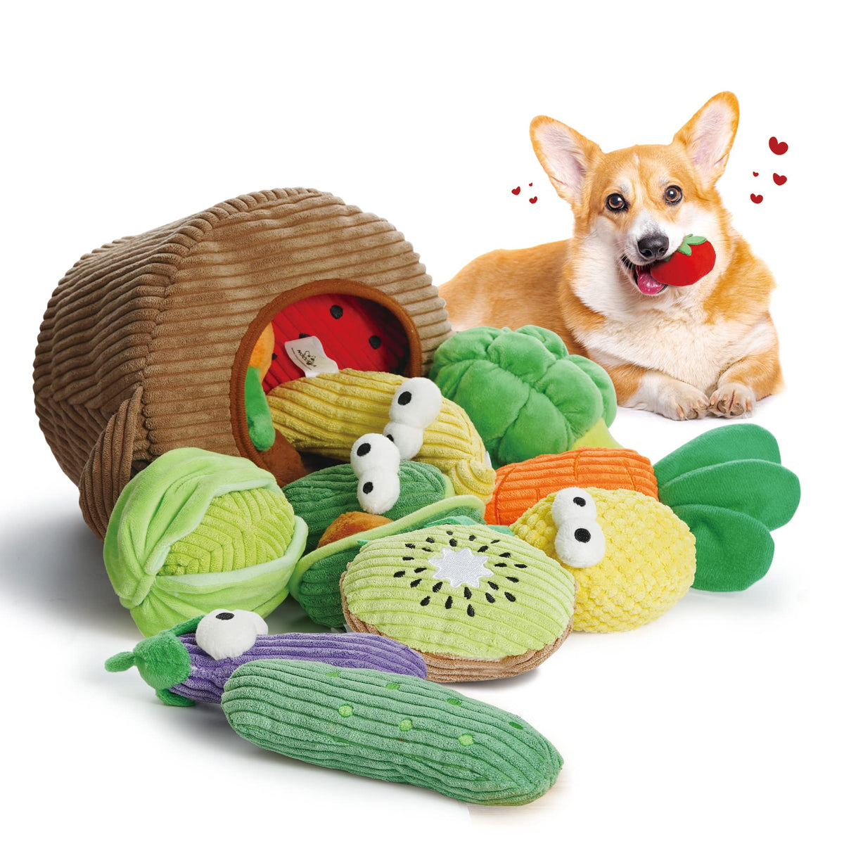 Nocciola grocery-basket toy pack with varied shapes for interactive play.