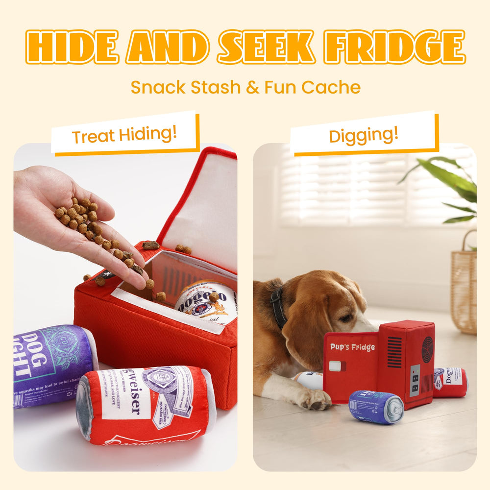 Nocciola hide-and-seek fridge toy promotes nose work and treat hiding.