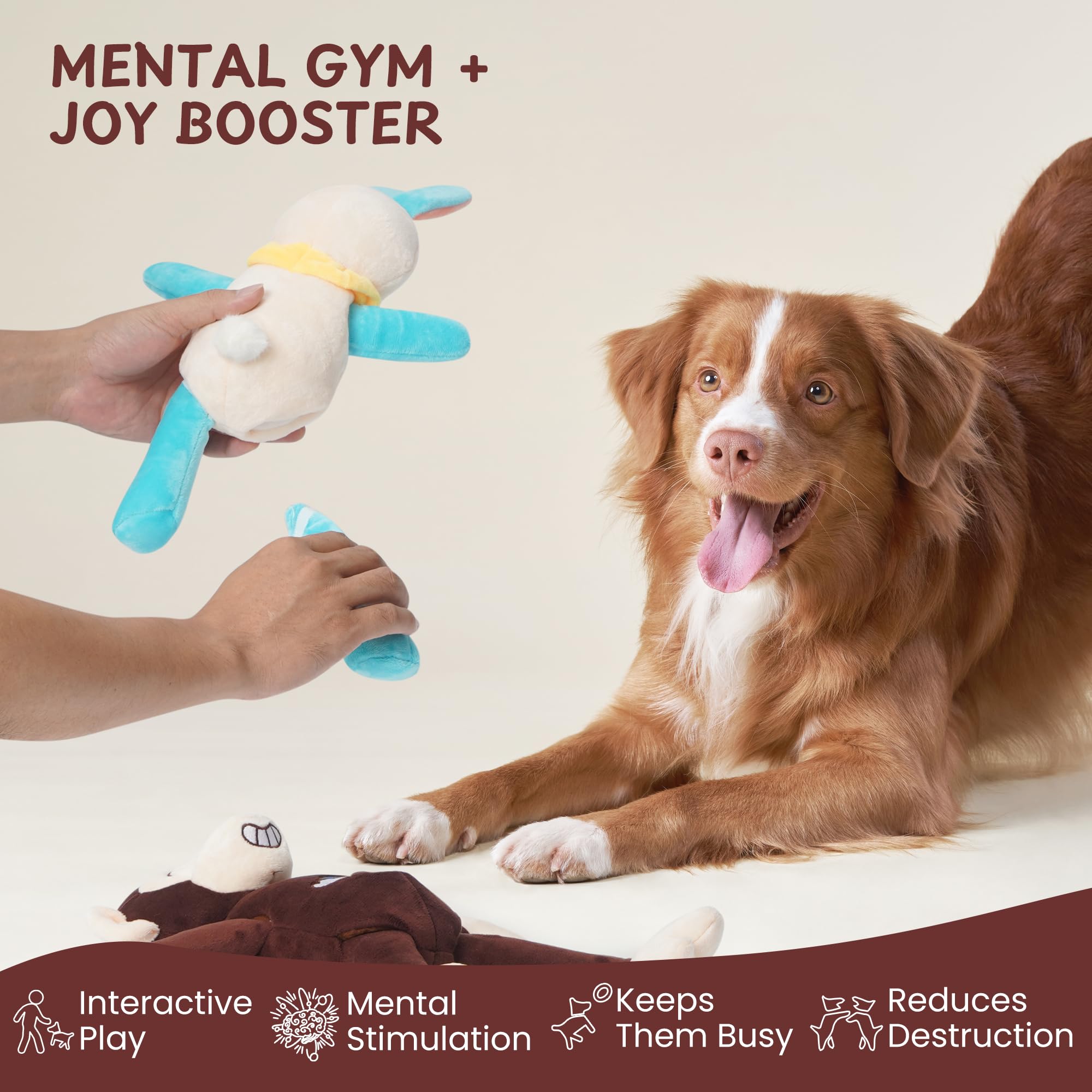 Nocciola machine-washable plush toy for easy cleaning after messy sessions.