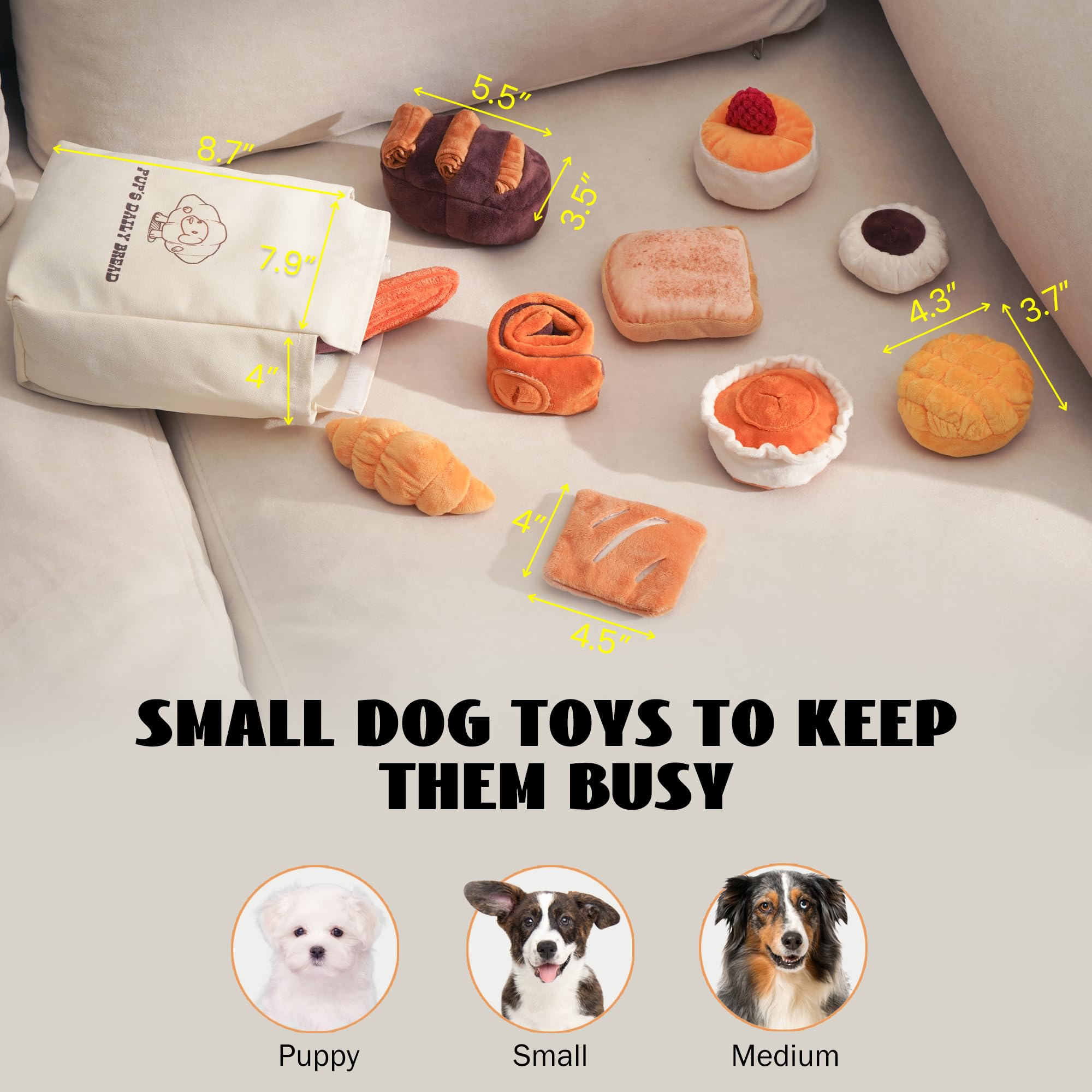 Nocciola pineapple bun toy, hidden pockets encourage sniffing and treat discovery.