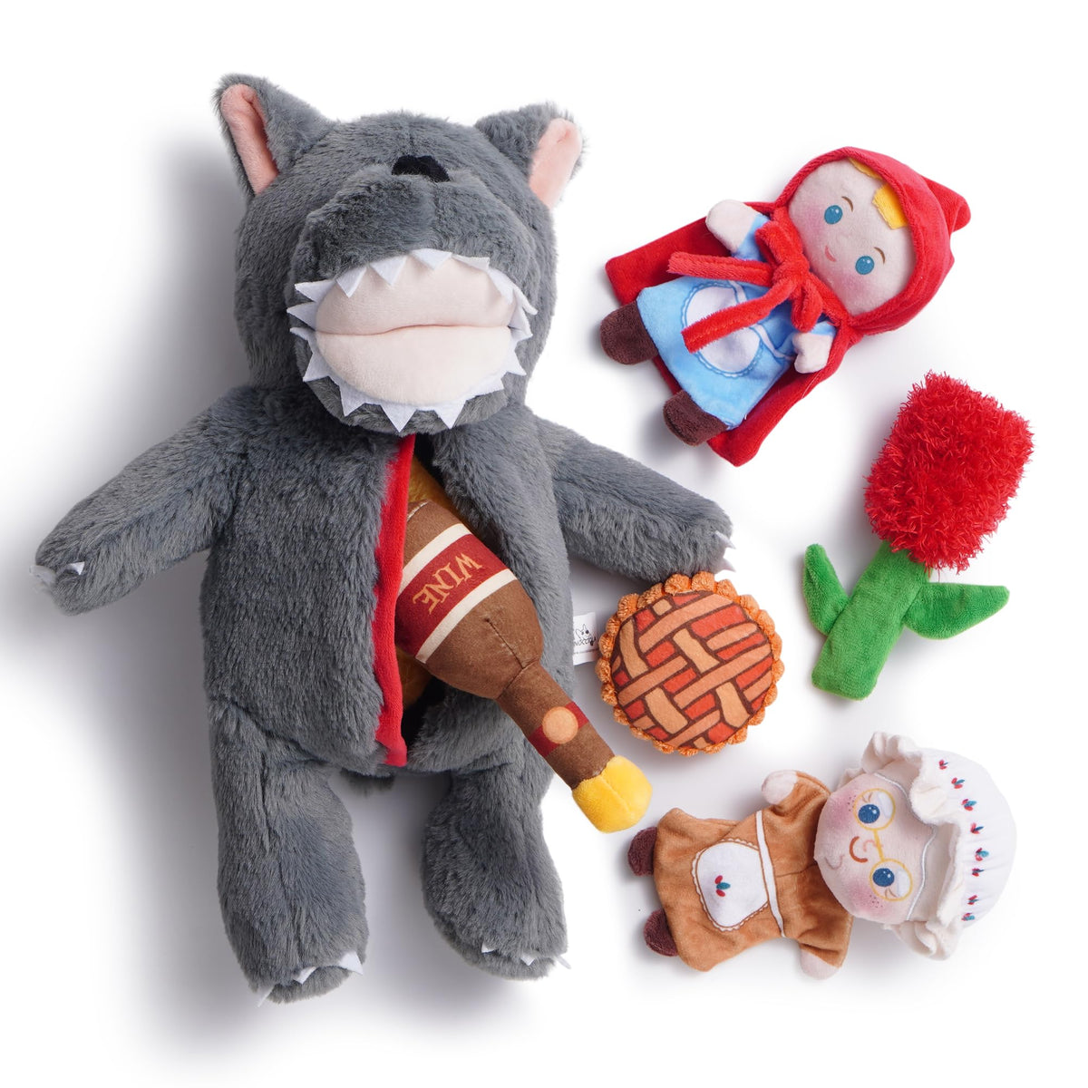 Nocciola six-in-one plush dog toy set for interactive play and discovery
