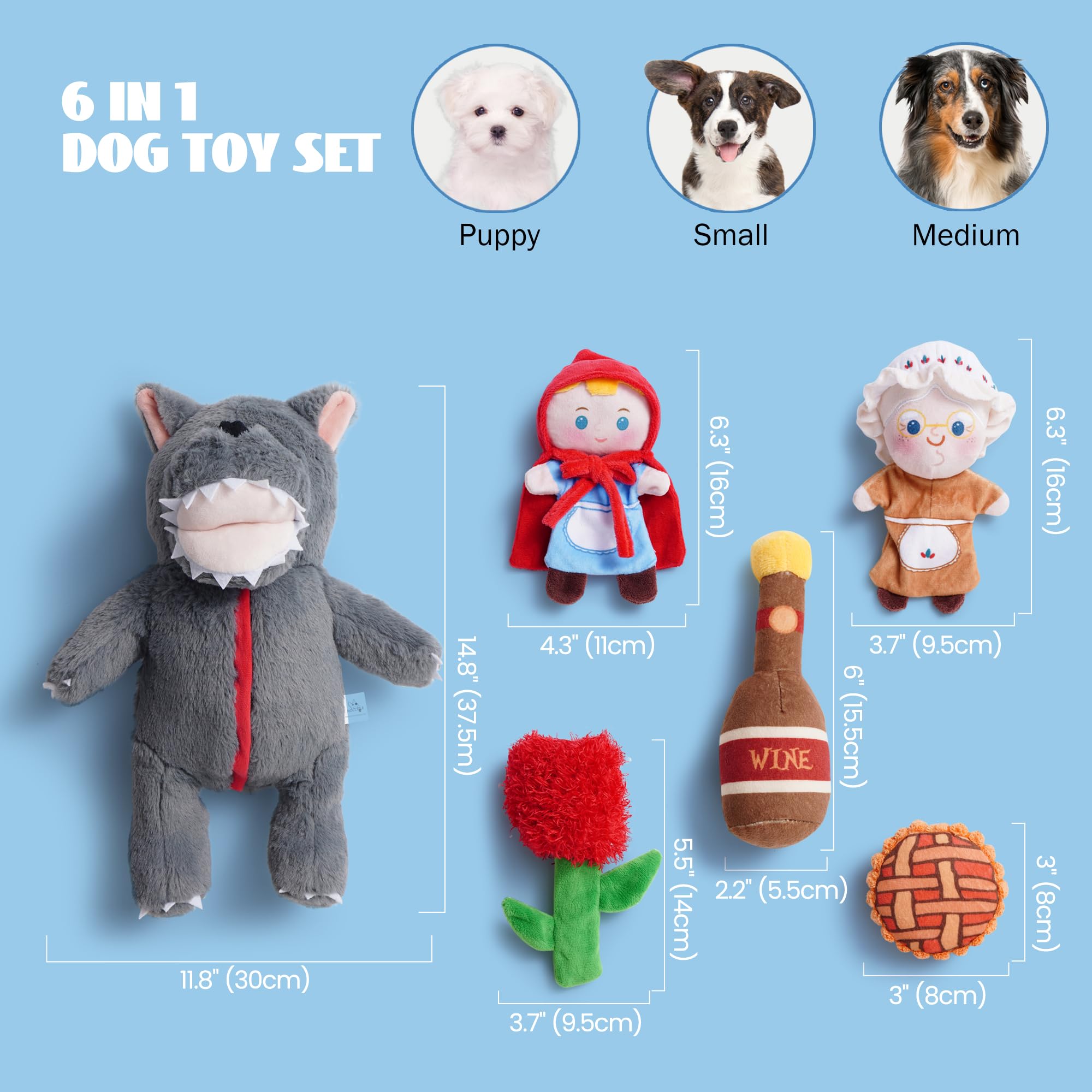 Nocciola soft plush dog toy for cuddles and gentle chews