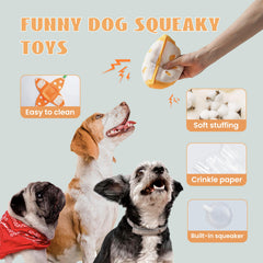 Nocciola squeaky crinkle dog toy delivers engaging sounds during playtime.