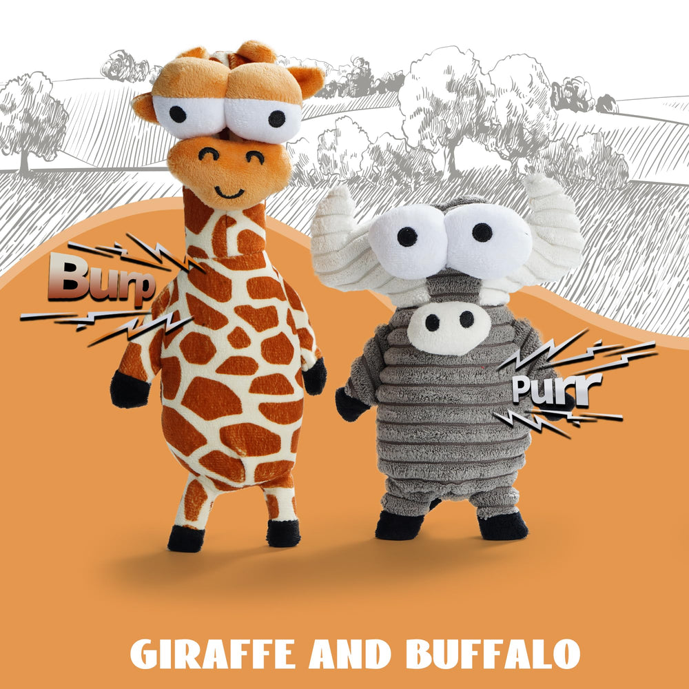 Nocciola buffalo squeaky toy durable fabric for tough, long-lasting play