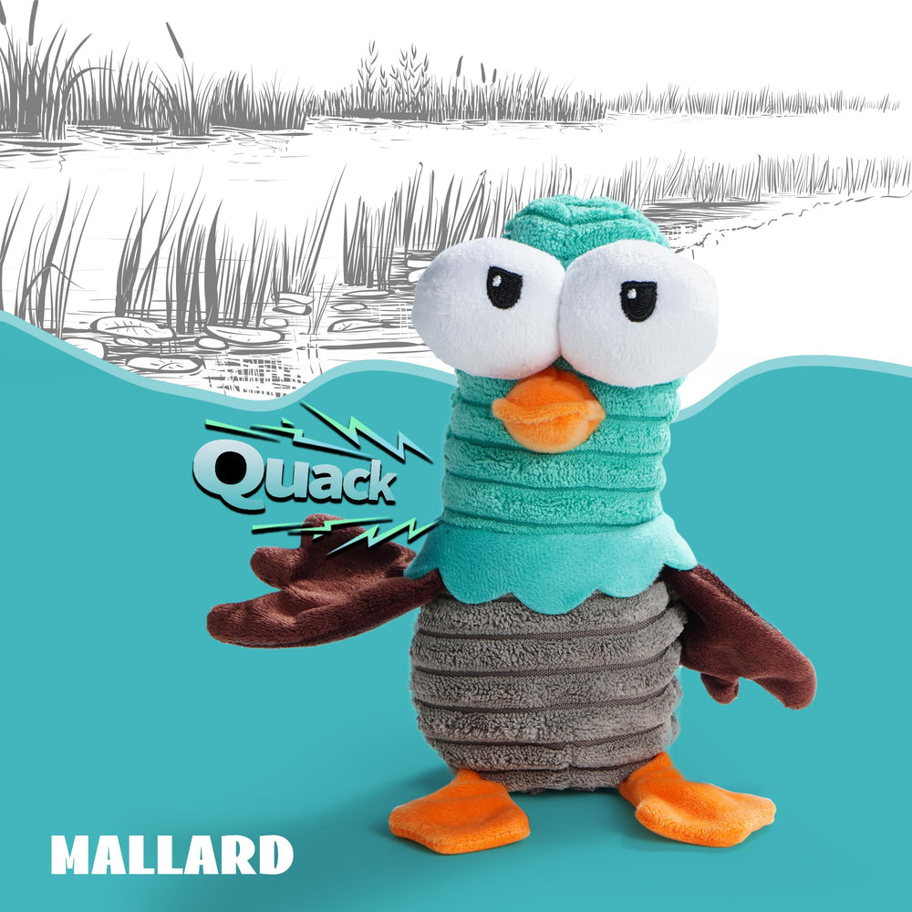 Nocciola mallard squeaky toy for cuddle sessions and mental stimulation