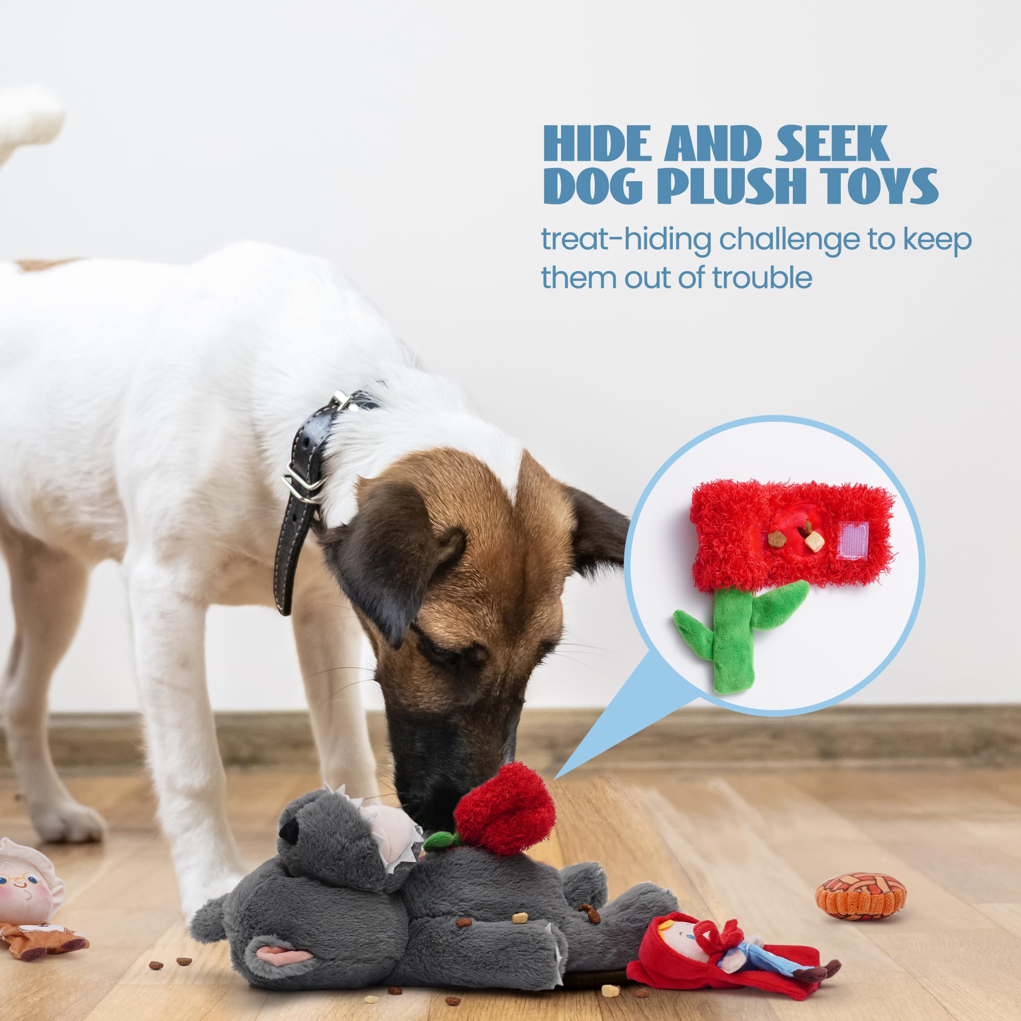 Nocciola squeaky feature boosts engagement during fetch and chew