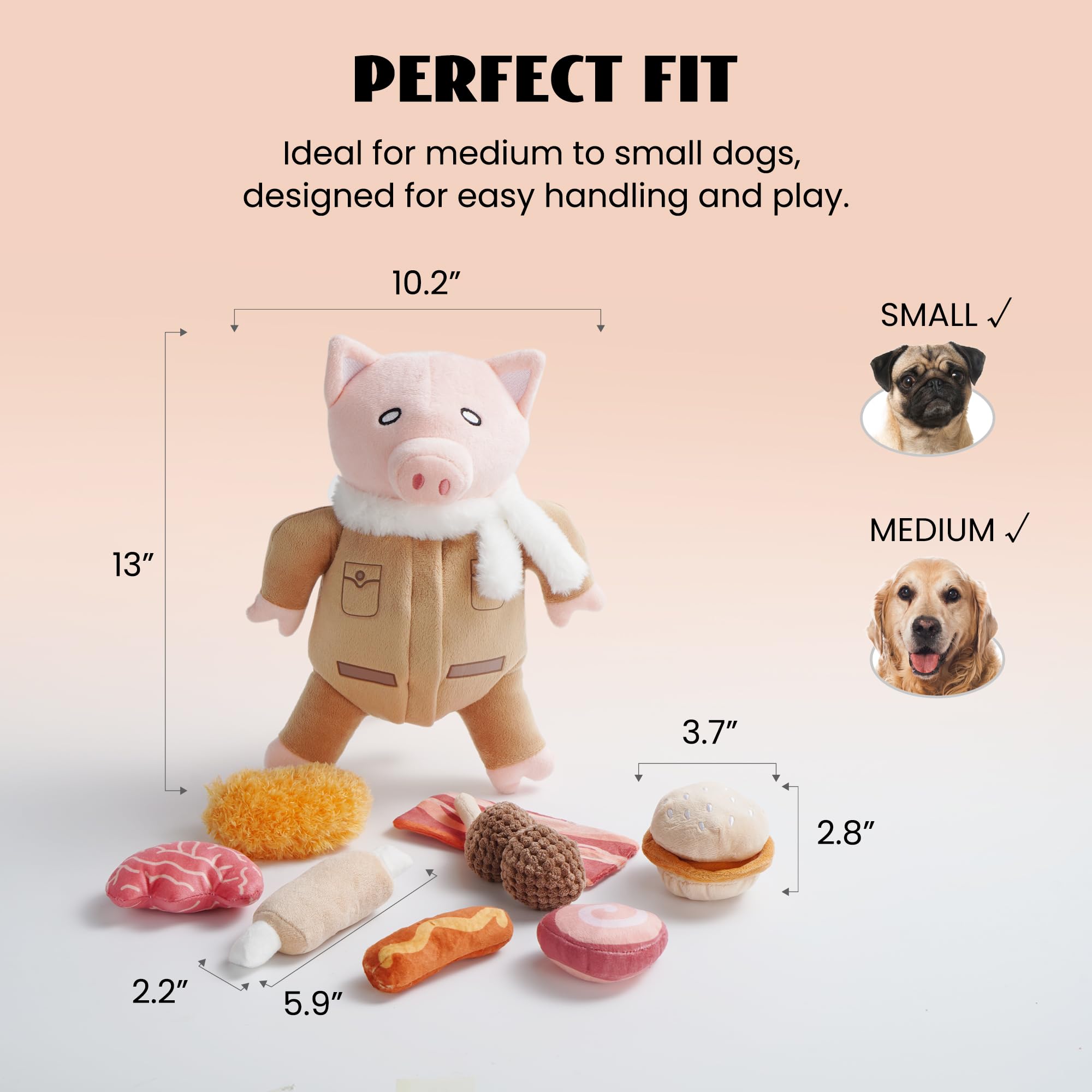 Nocciola stuffed pig toy durable materials for long-lasting use.