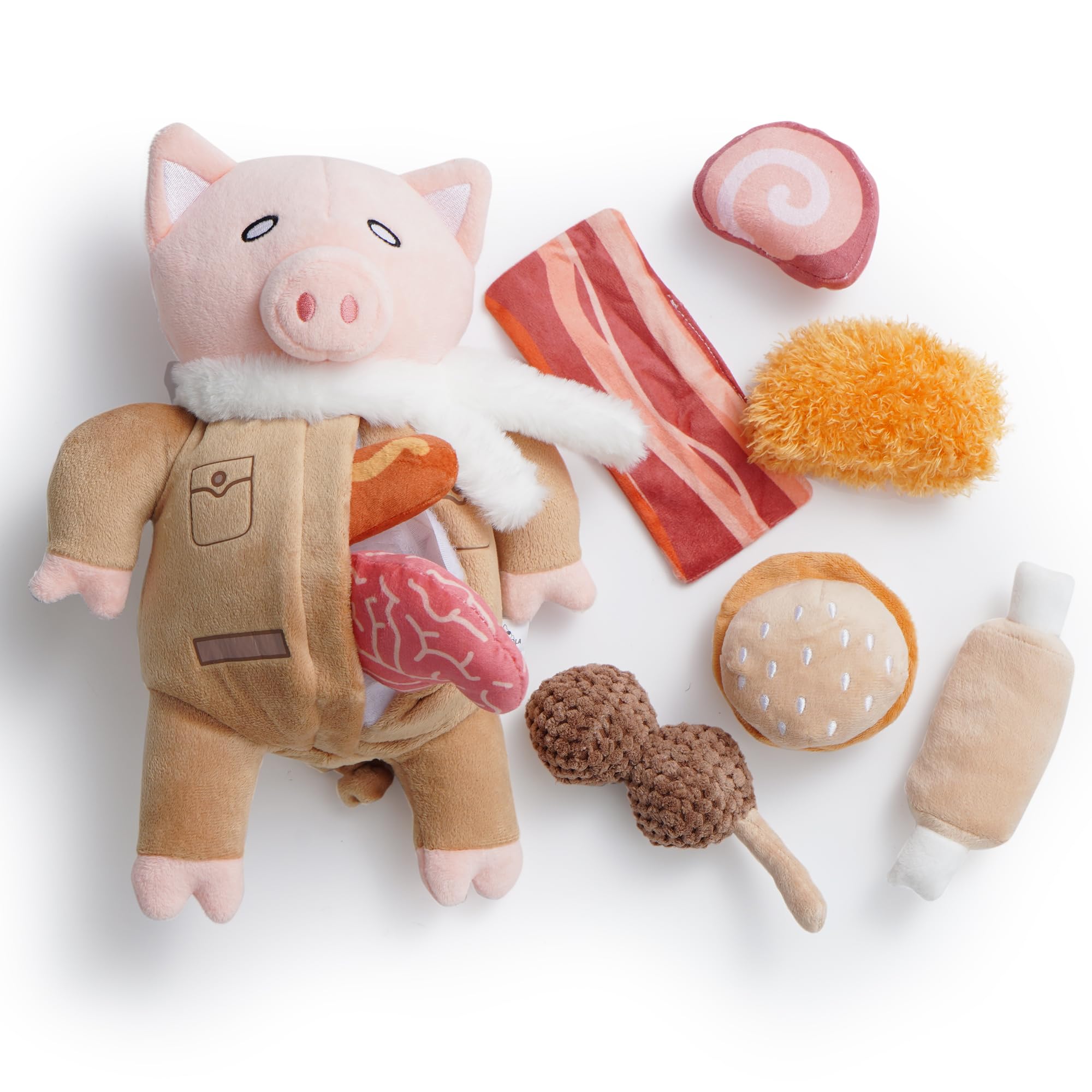 Nocciola stuffed pig toy front view for interactive play and enrichment.