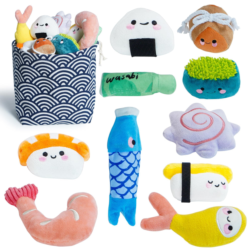 Nocciola sushi toy pack close-up, ideal for interactive play and teething.