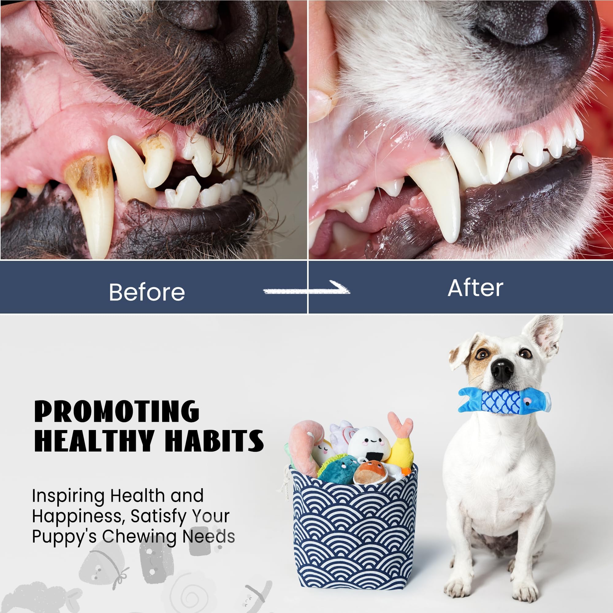 Nocciola textured sushi toy supports gentle chewing and dental care.