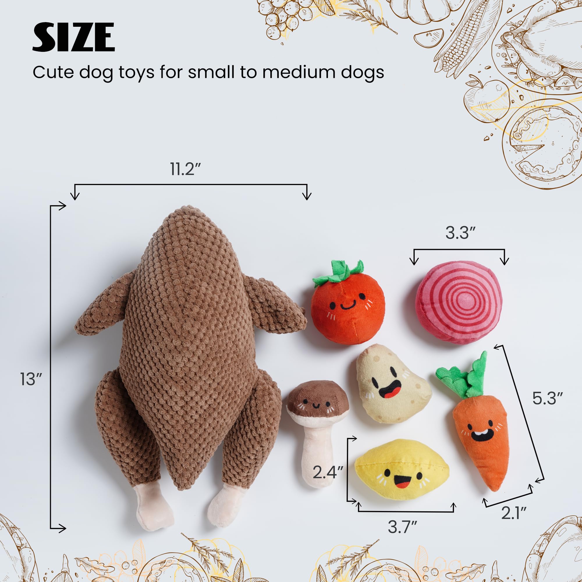 Nocciola potato toy for chew, plush texture, and teething-friendly fun