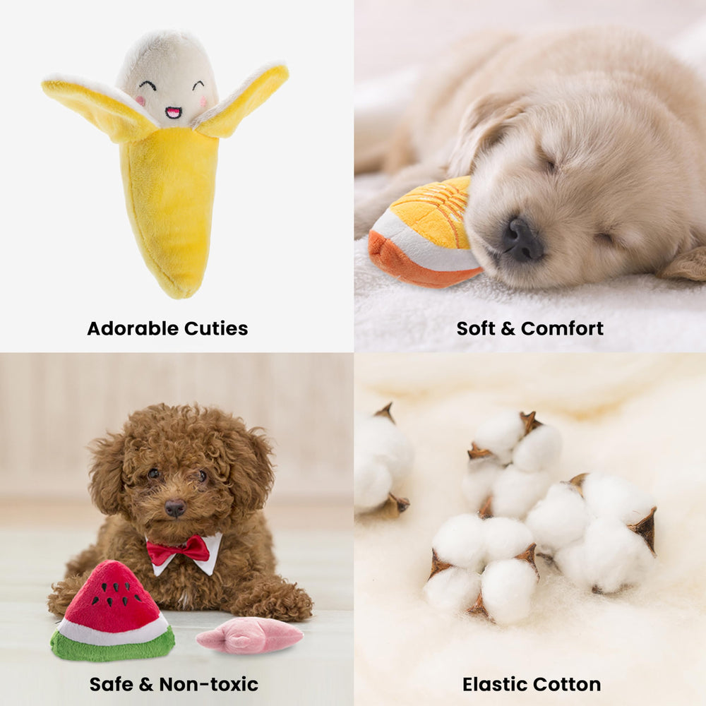 Nocciola watermelon-slice toy encourages chewing and engagement for tiny breeds.