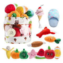 Nocciola watermelon-sphere toy for small dogs, promoting interactive play and squeaky fun.