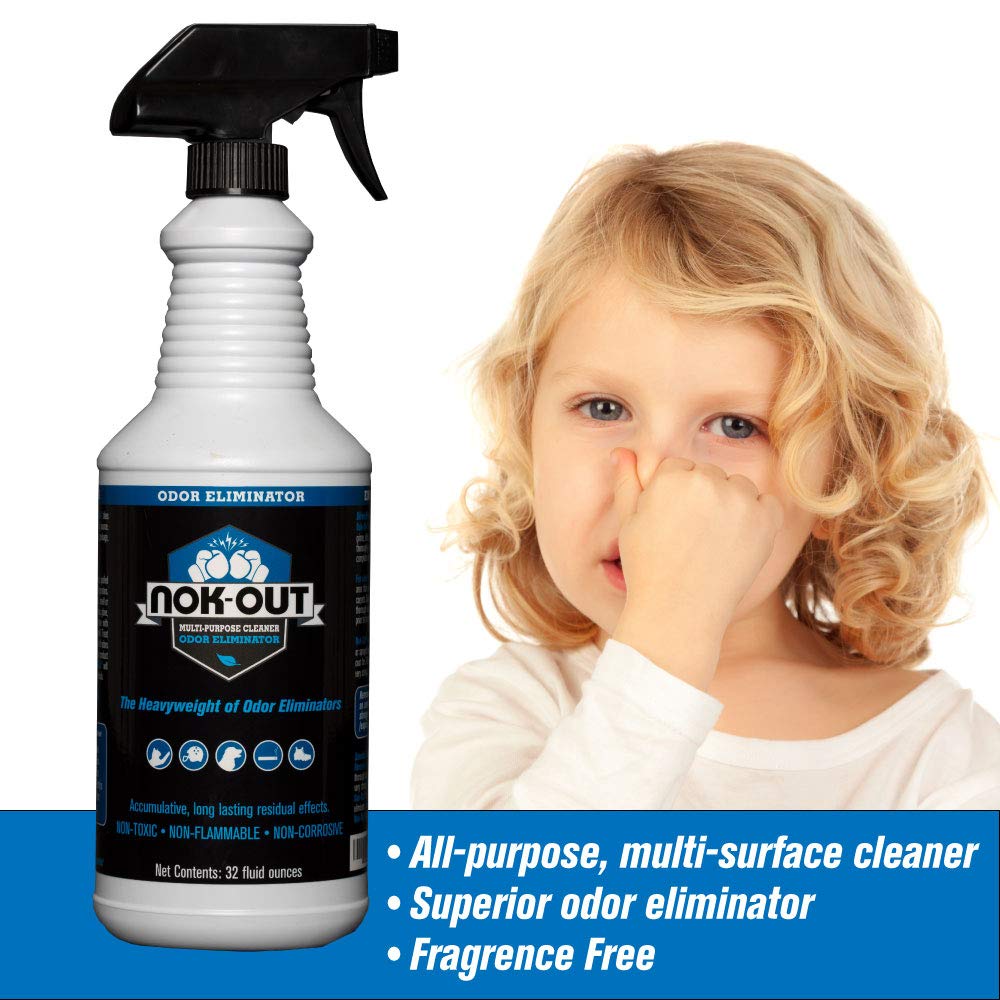 NOK OUT Odor Remover treats fabric upholstery without leaving residue.