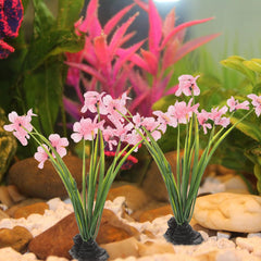 NOLITOY realistic pink aquarium plants for durable tank decoration.