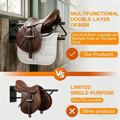 Noliven tack solution bars neatly display saddles and gear.
