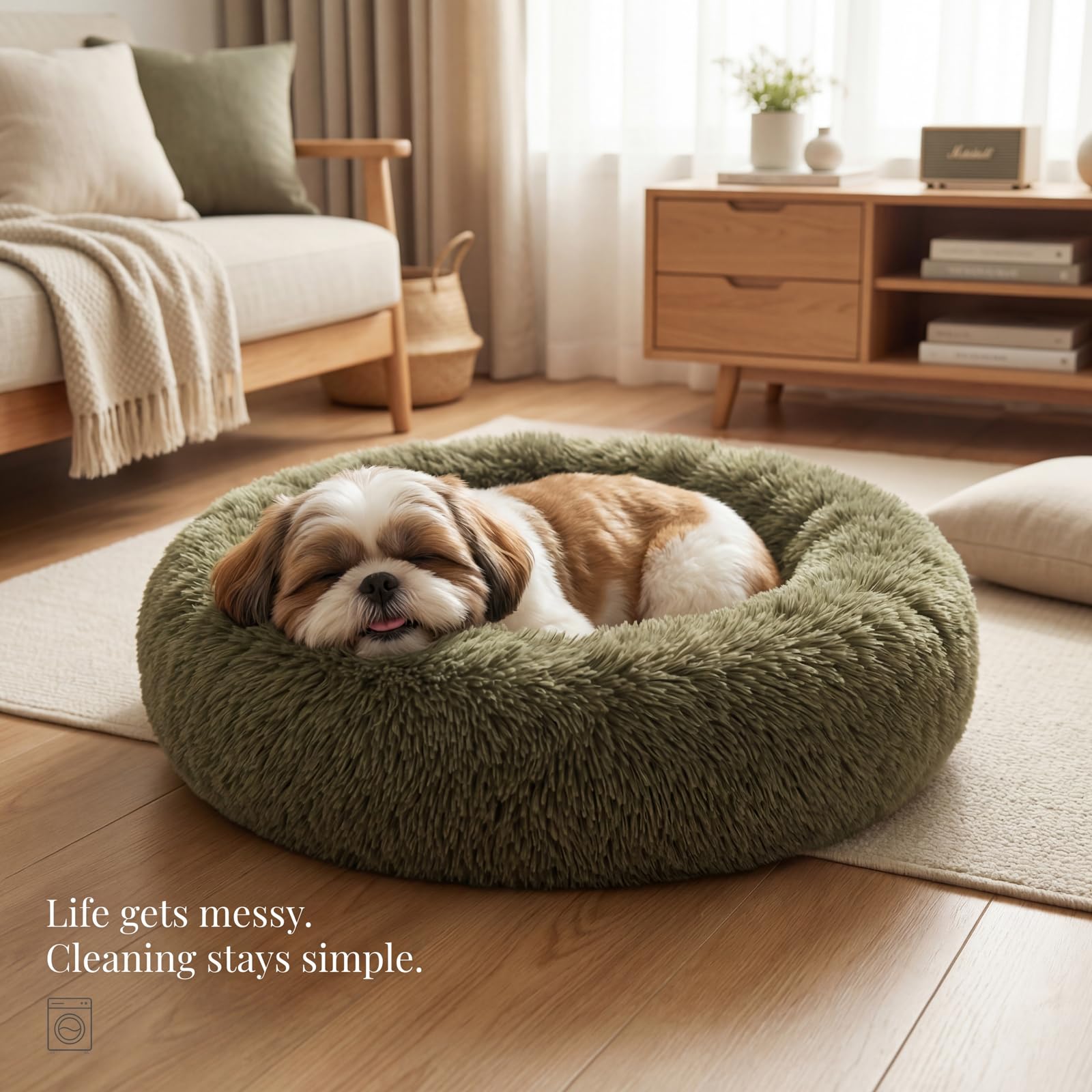 Nononfish army green bed complements home decor