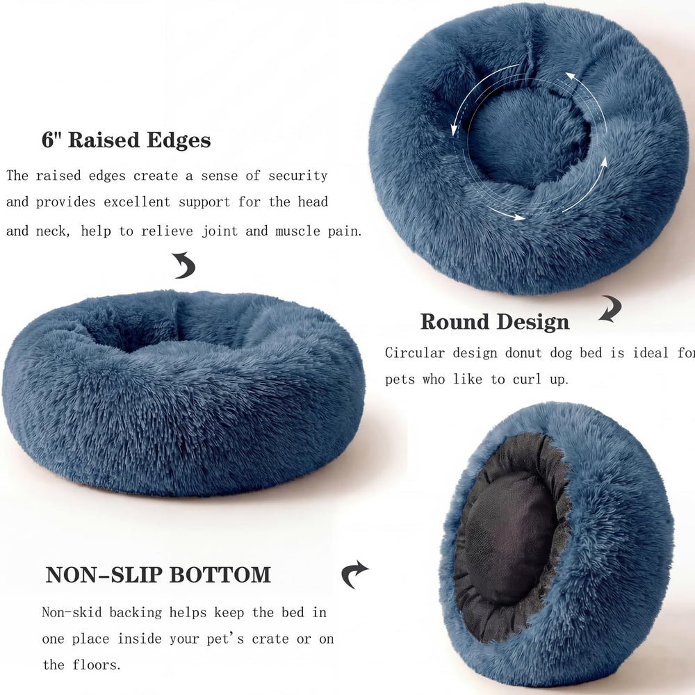 nononfish Calming Donut Bed non-slip bottom keeps bed in place.