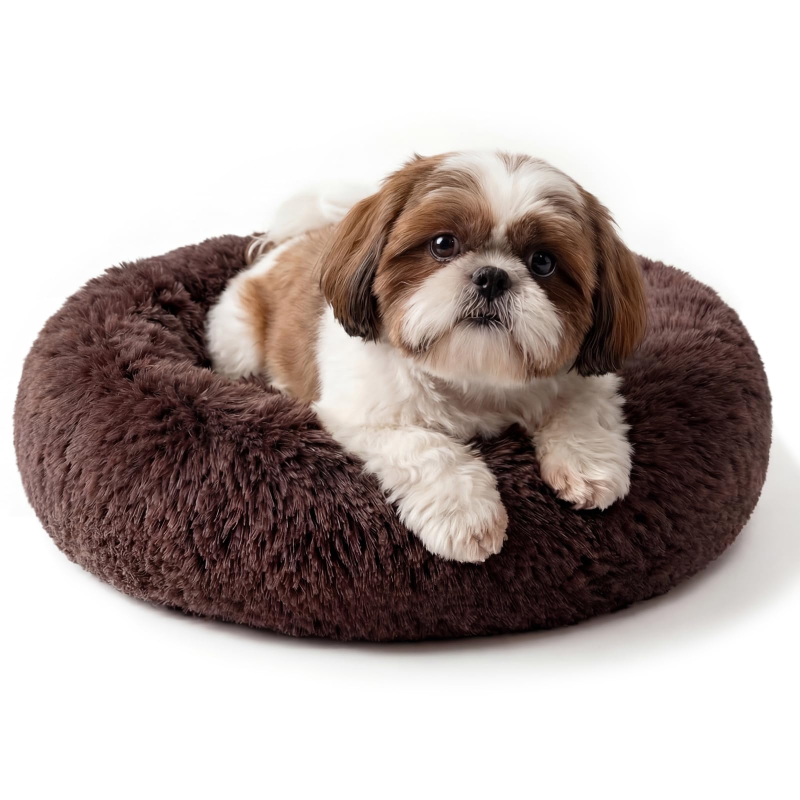 Nononfish calming-donut-dogs-bed-23inch offers a cozy resting space for small dogs.