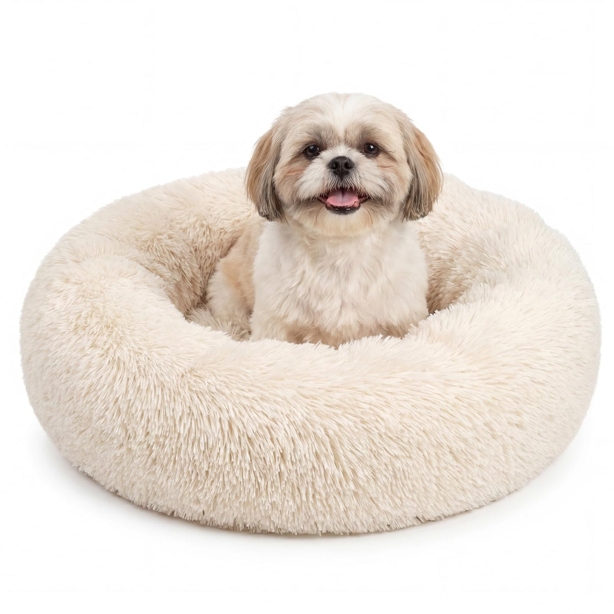 Nononfish Calming Donut Dogs Bed 23-inch for small dogs, cozy sleep.