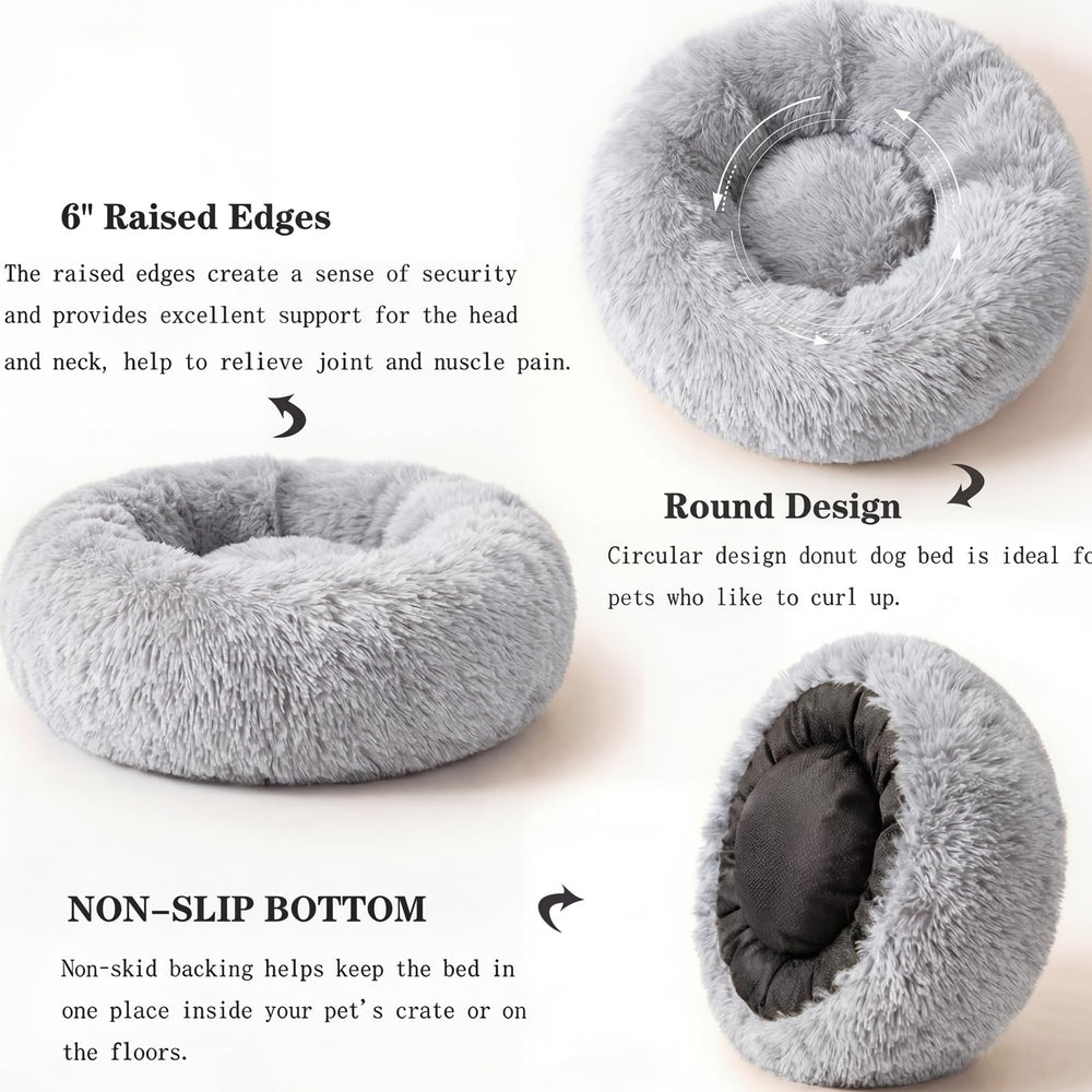 Nononfish calming donut bed anti-slip bottom keeps bed in place