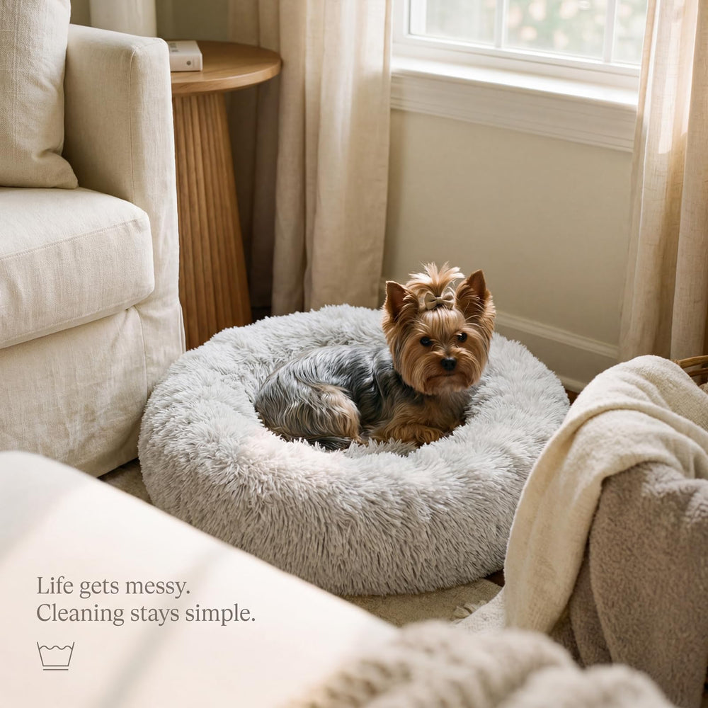 Nononfish calming donut bed indoor cozy space for puppies and cats