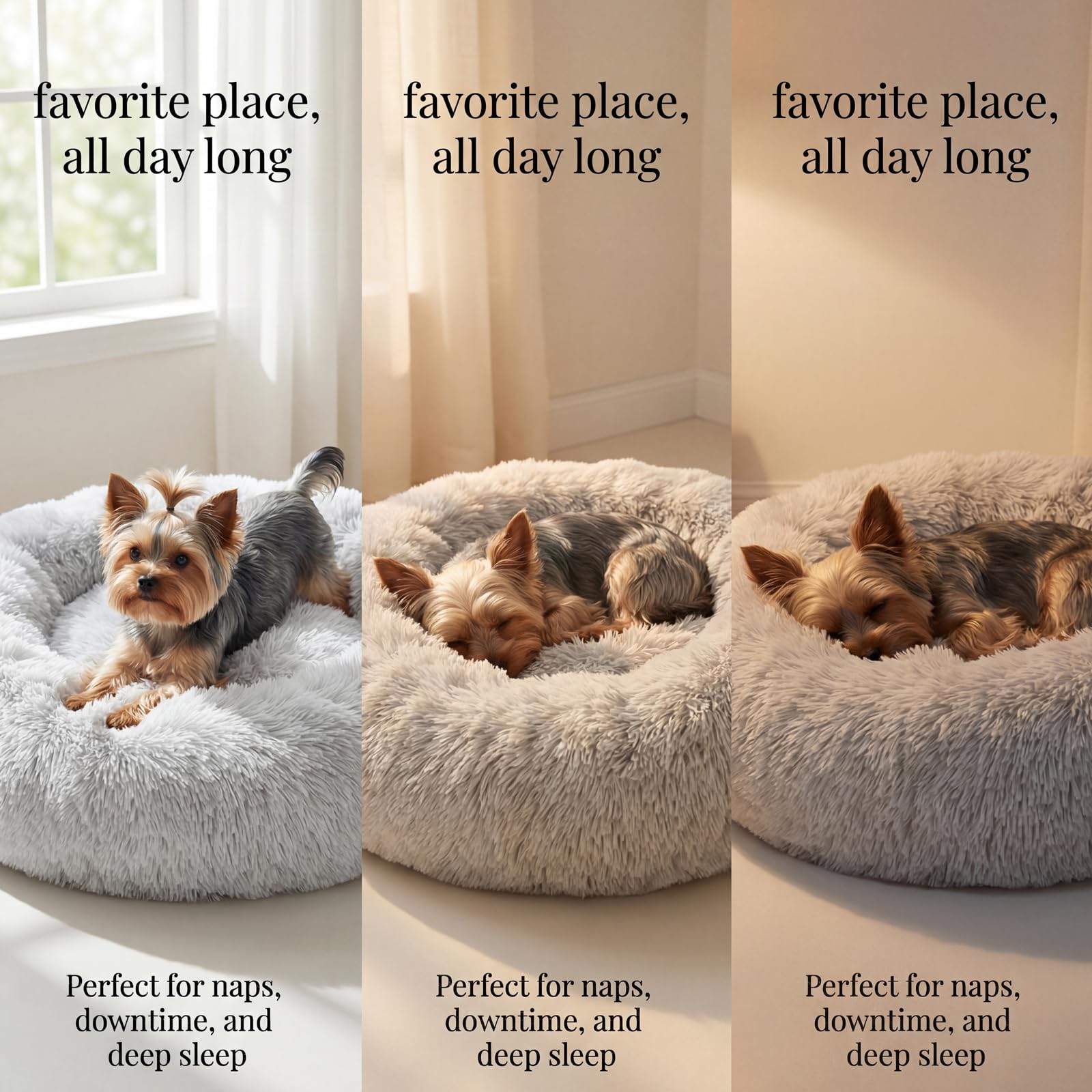 Nononfish calming donut bed vacuum packed and expands to full loft