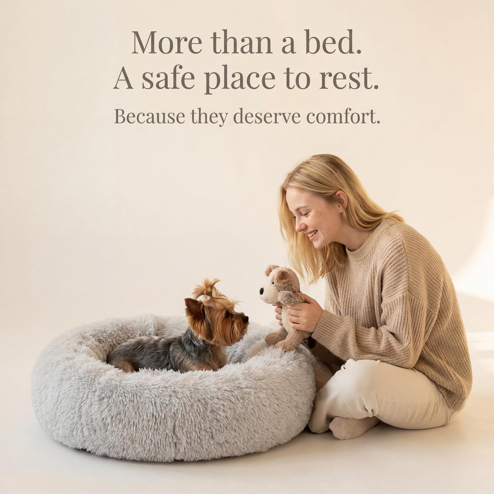 Nononfish calming donut bed washable fabric for easy care