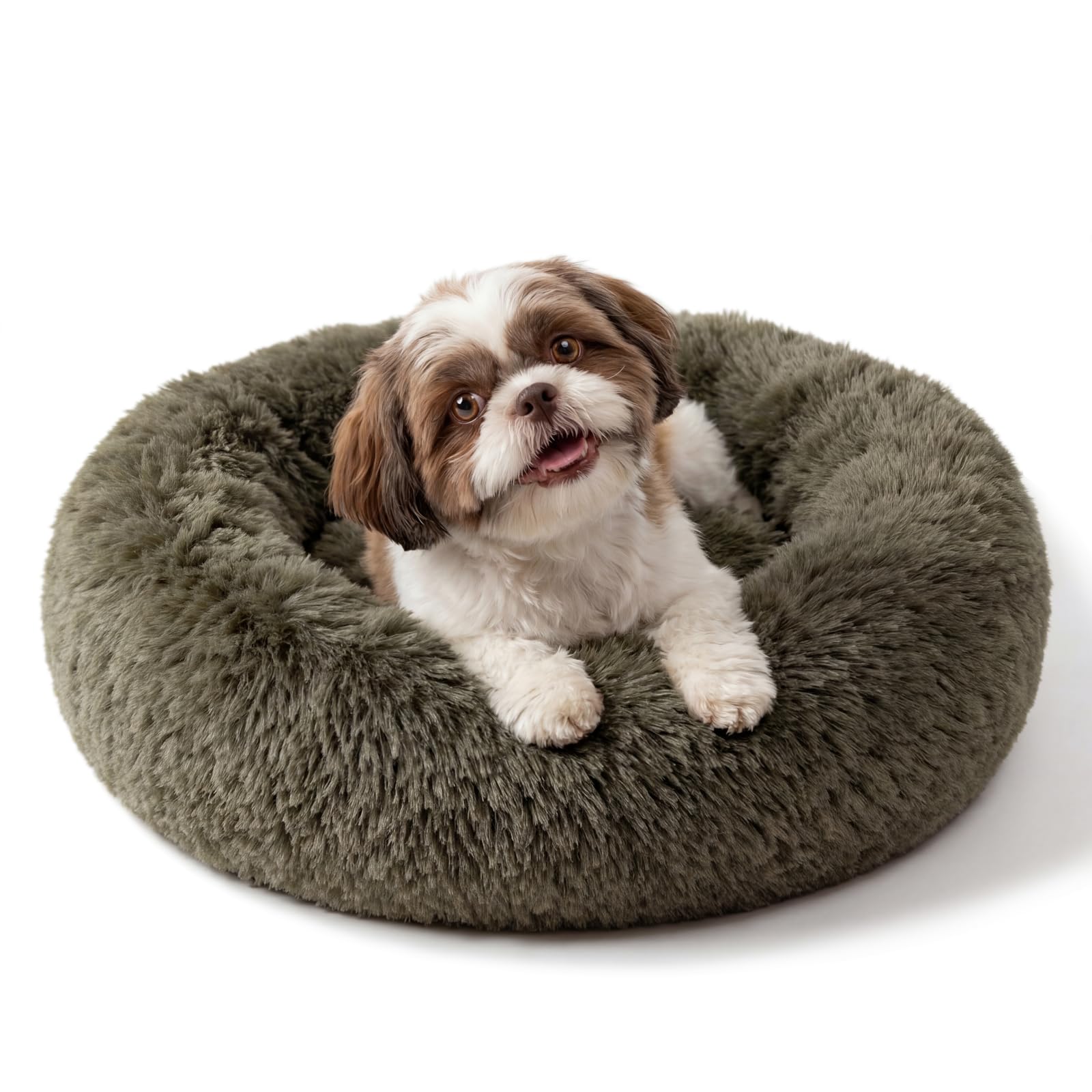 Nononfish calming donut dog bed for cozy nesting by small dogs