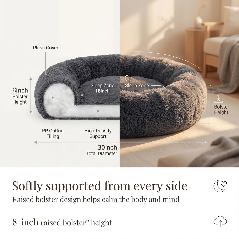 Nononfish bed anti-slip bottom keeps it in place on smooth floors